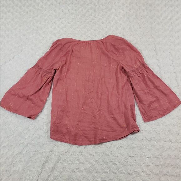 Peasant top metallic gold and pink - Picture 3 of 7
